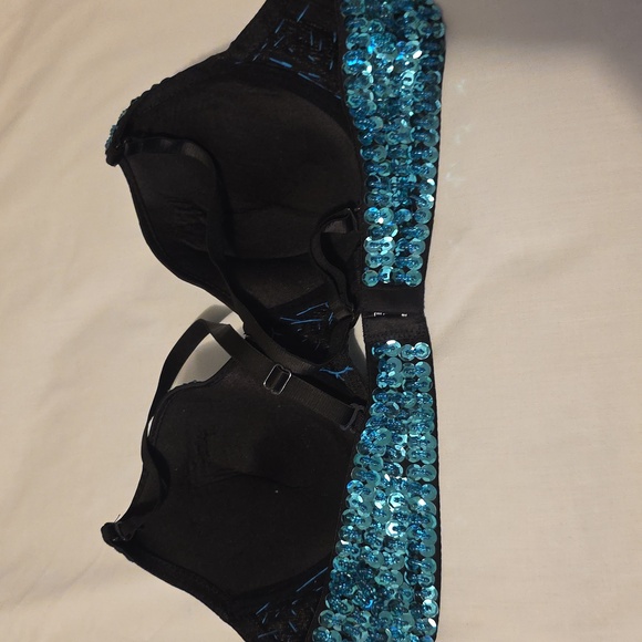 Sequin Embellished Teal Bra - Picture 6 of 6